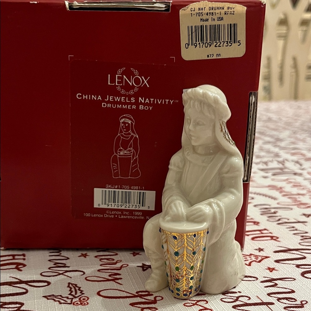 Lenox China Jewels Nativity Drummer Boy - White and Gold